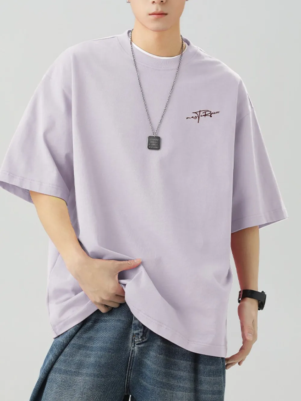 Men's Plus Size Round Neck Half Sleeve T-Shirt, image 2