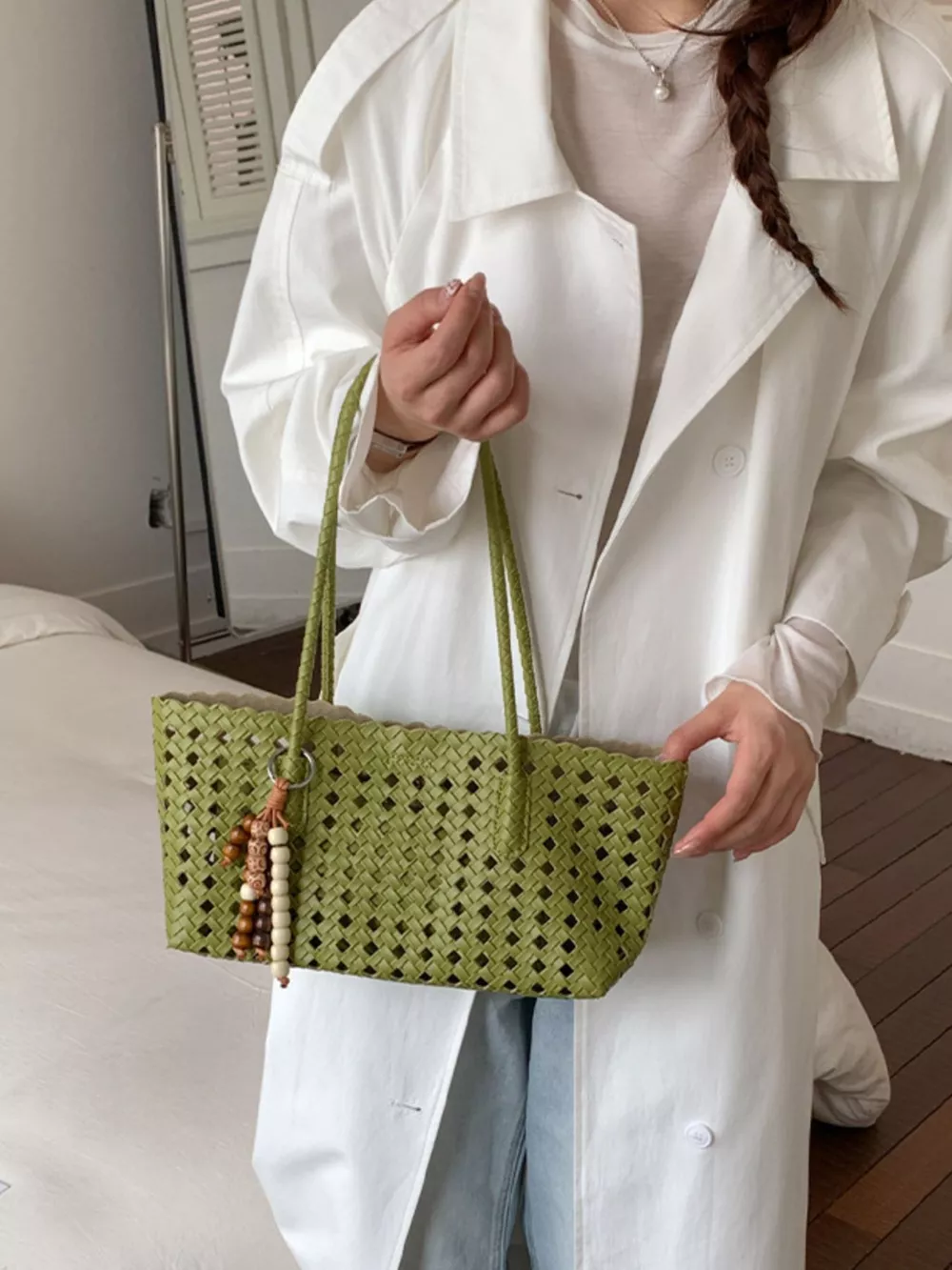 Woven Hollow-Out Shoulder Bag, image 3
