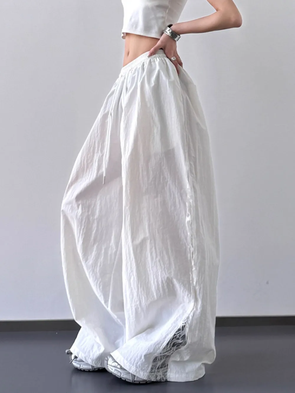 Elastic Waist Wide-Leg Pants, image 2
