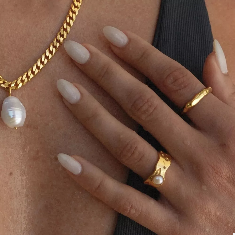 18K Gold-Plated Pearl Ring, image 7