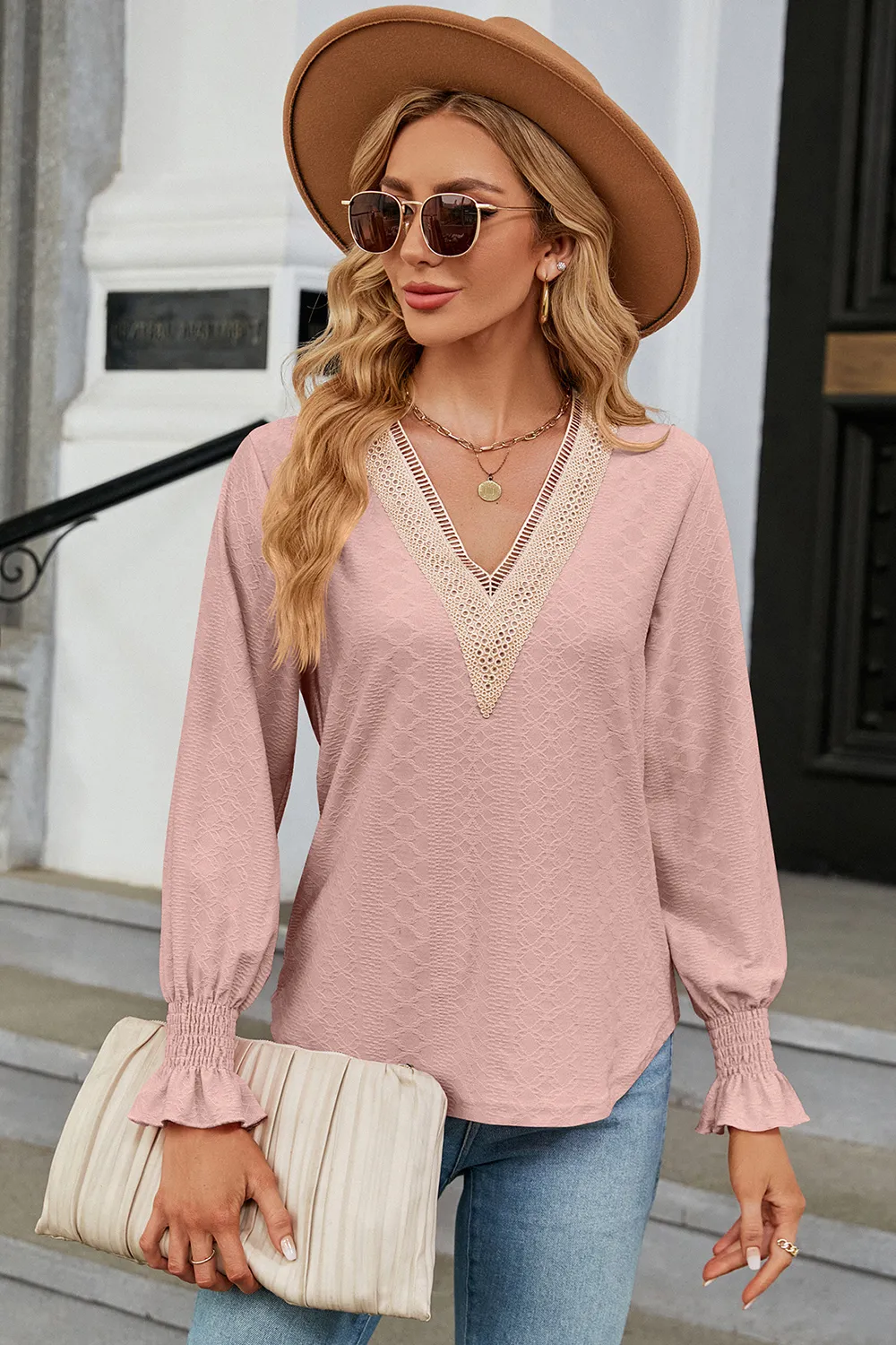 V-Neck Flounce Sleeve T-Shirt, image 17