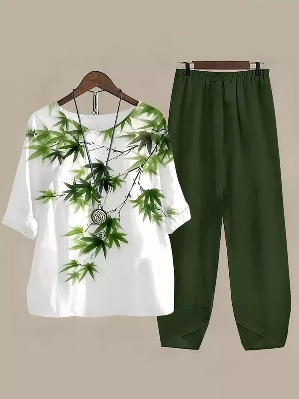 Printed Half Sleeve Top and Pants Set, image 2
