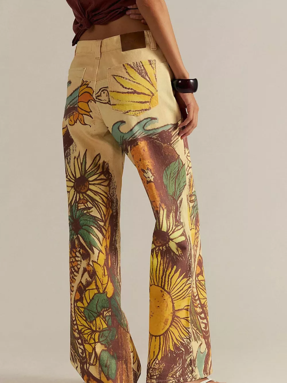 Printed Wide Leg Jeans, image 8