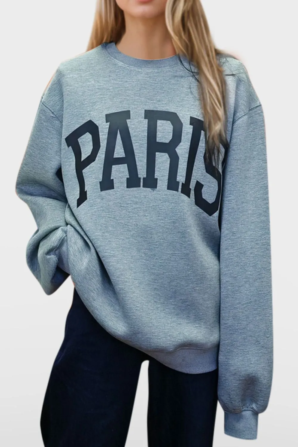 PARIS Round Neck Long Sleeve Air Scuba Sweatshirt, image 2