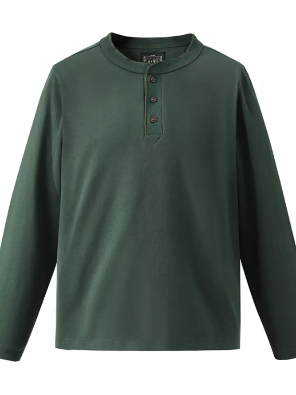 Men's Plus Size Casual Henley Long Sleeve T-Shirt, image 2