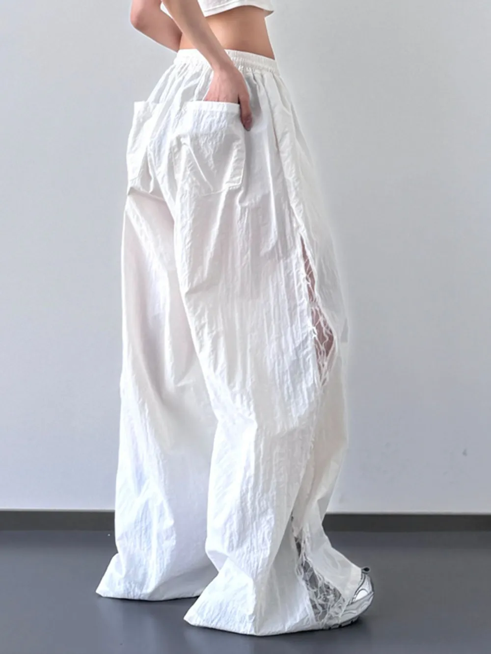 Elastic Waist Wide-Leg Pants, image 3