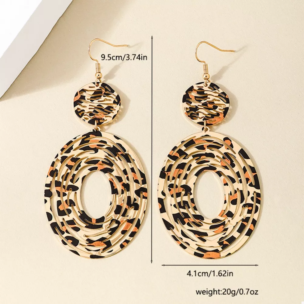 Leopard Print Dangle Earrings, image 2