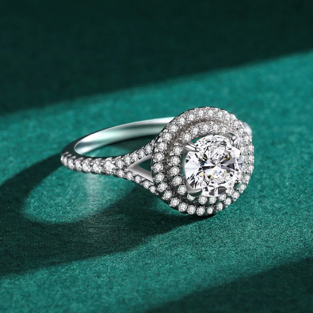 1 Carat Moissanite 925 Sterling Silver Ring, image 2