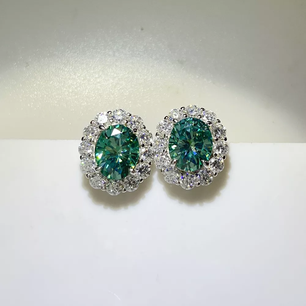 6 Carat Moissanite 925 Sterling Silver Earrings, image 5