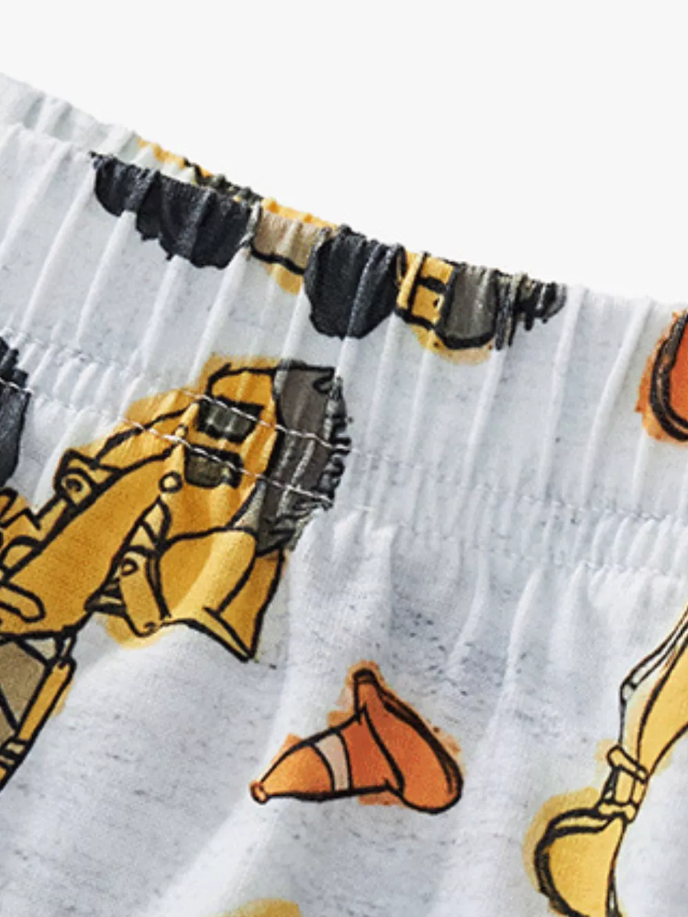 Children's Construction Vehicle Print Round Neck Tee and Shorts Set, image 5