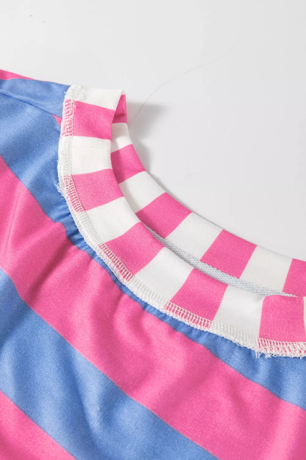 Stripe Exposed Seam Contrast Patchwork Oversized Top, image 5