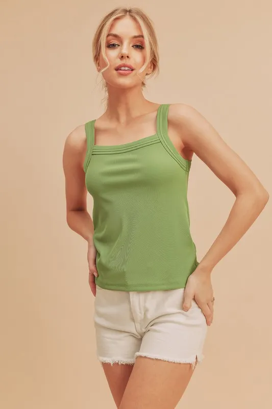 Square Neck Wide Strap Tank, image 2