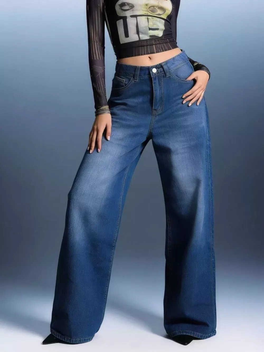 High-Waisted Wide Leg Jeans, image 5