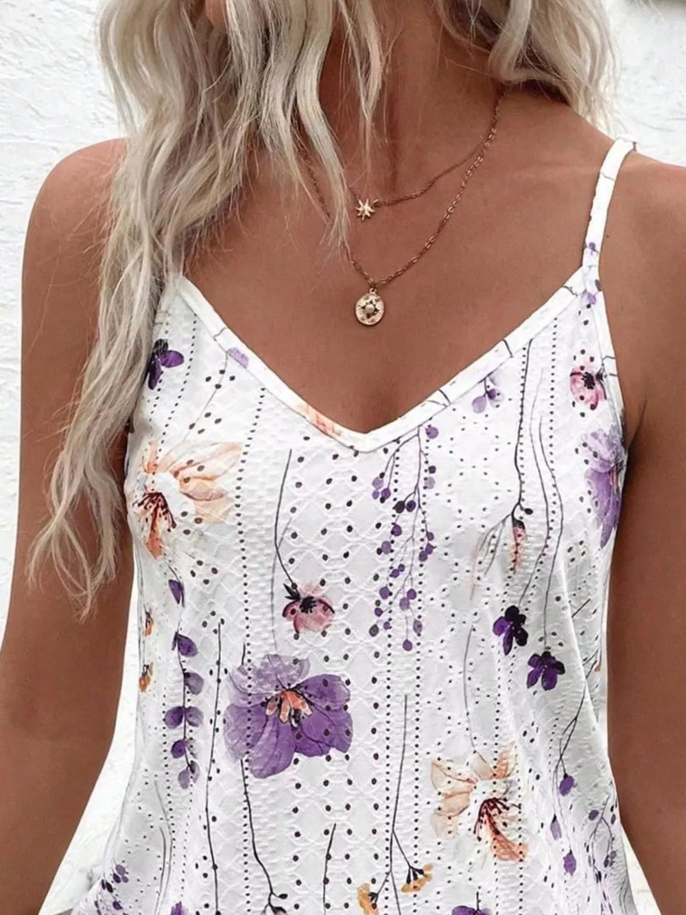 Floral Print V-Neck Casual Cami, image 10