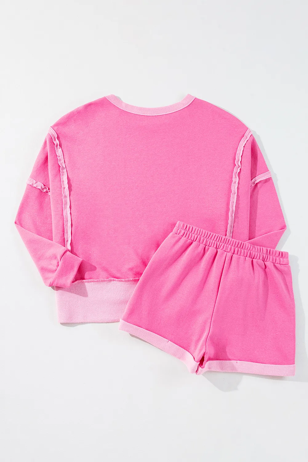 High-Low Round Neck Top and Shorts Set, image 3