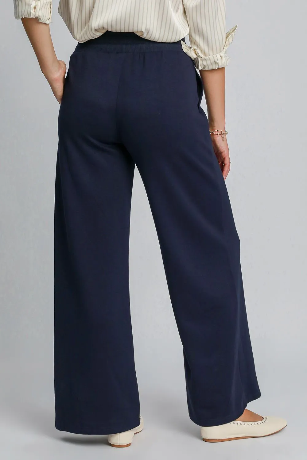 Drawstring Wide Leg Pants with Pockets, image 2