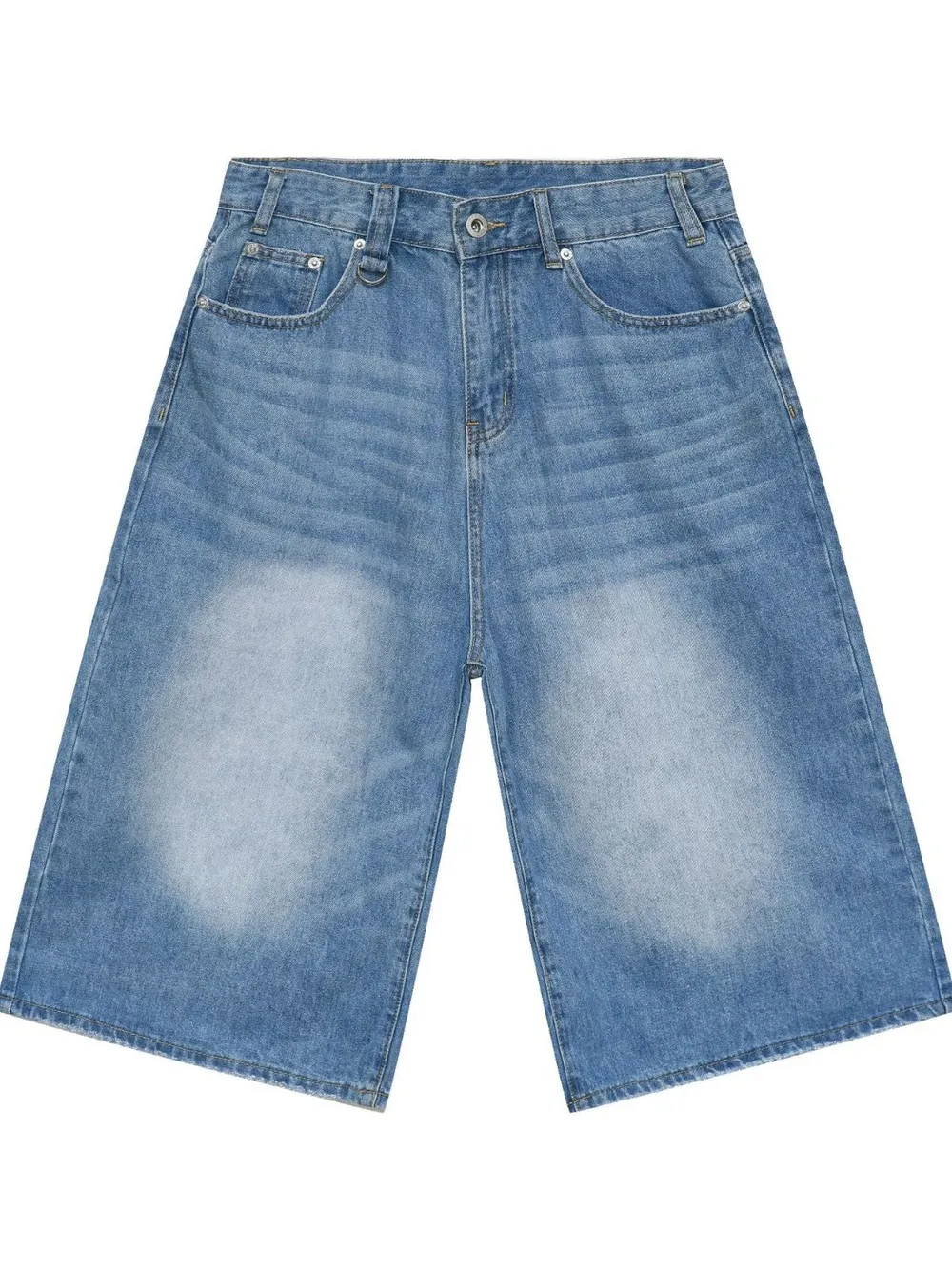 Men's Wide Leg Denim Shorts, image 9