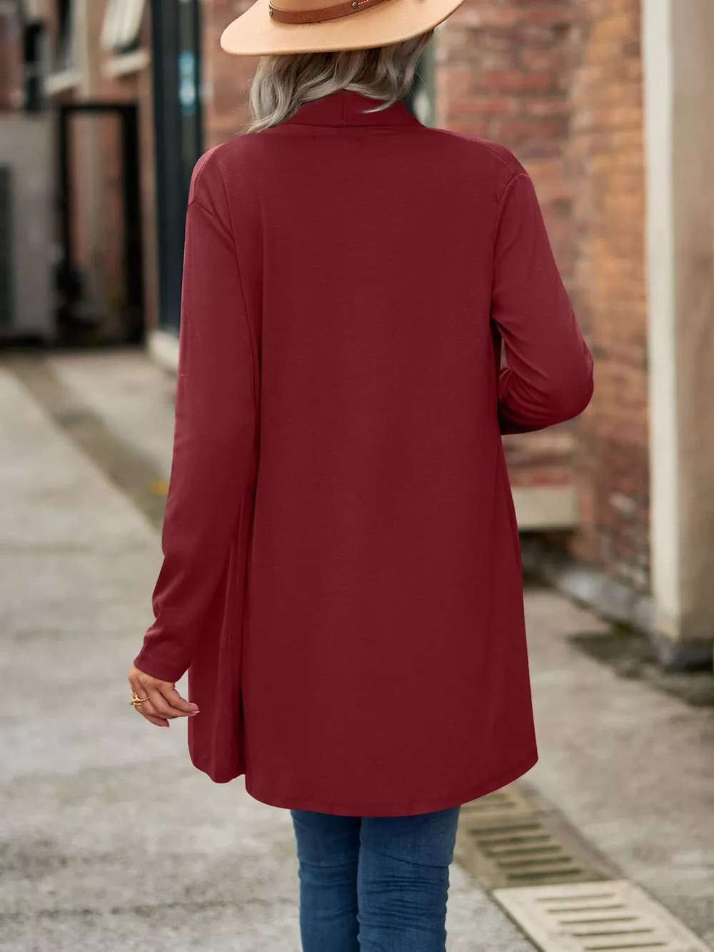 Open-Front Dropped Shoulder Cardigan, image 24