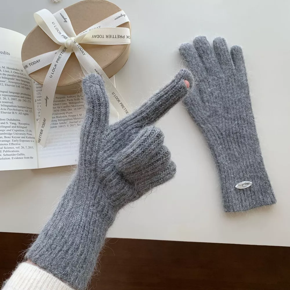 Ribbed Knit Touchscreen Gloves, image 6