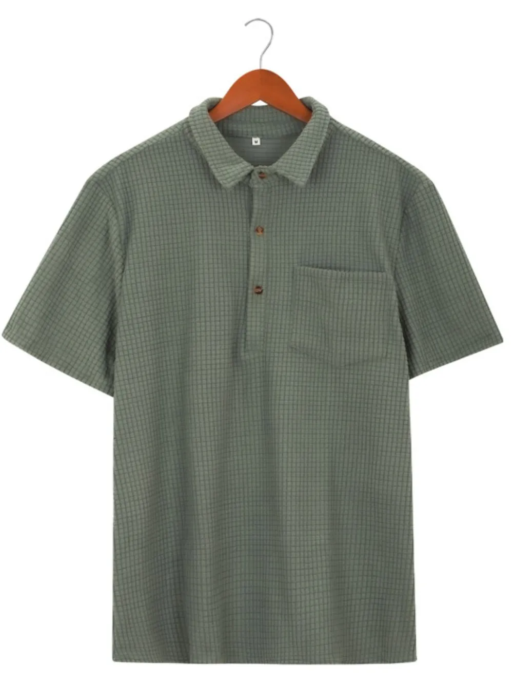 Men's Full Size Button Detail Short Sleeve Polo Plus Size, image 7
