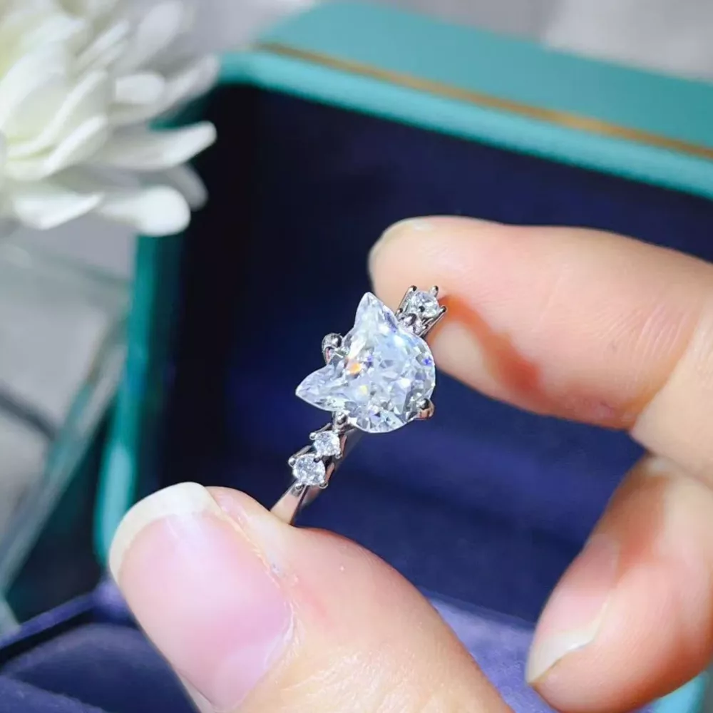 2 Carat Moissanite 925 Sterling Silver Ring, image 4