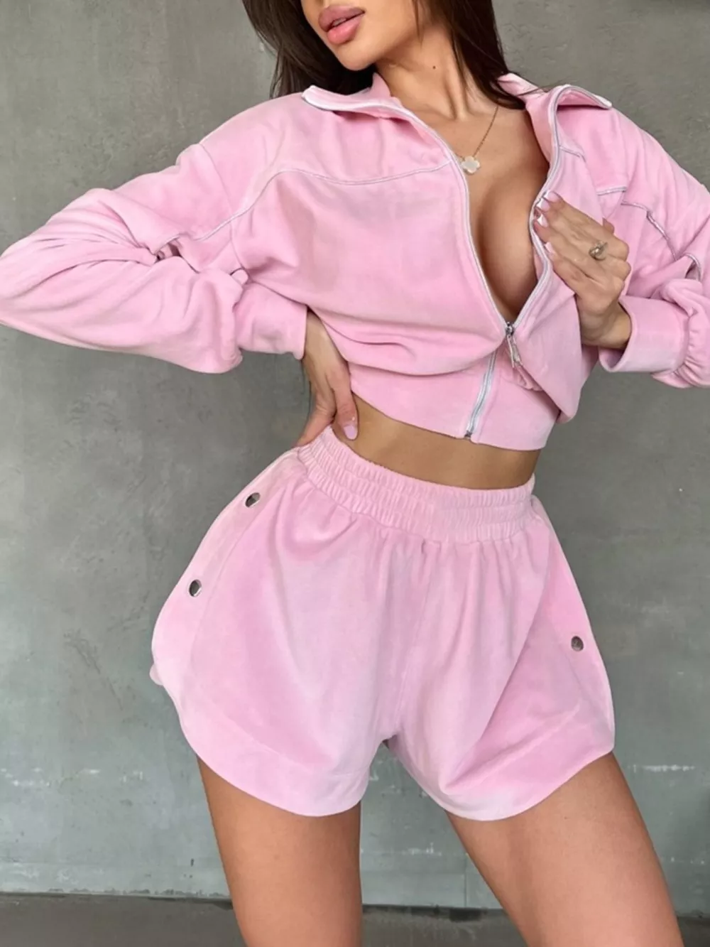 Zip-Up Outerwear and Shorts Set, image 10