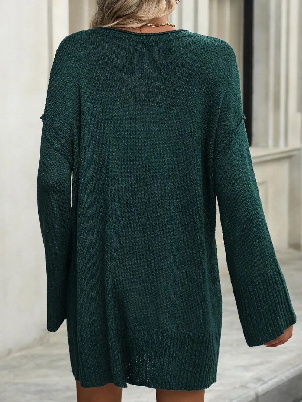 Round Neck Dropped Shoulder Sweater, image 9