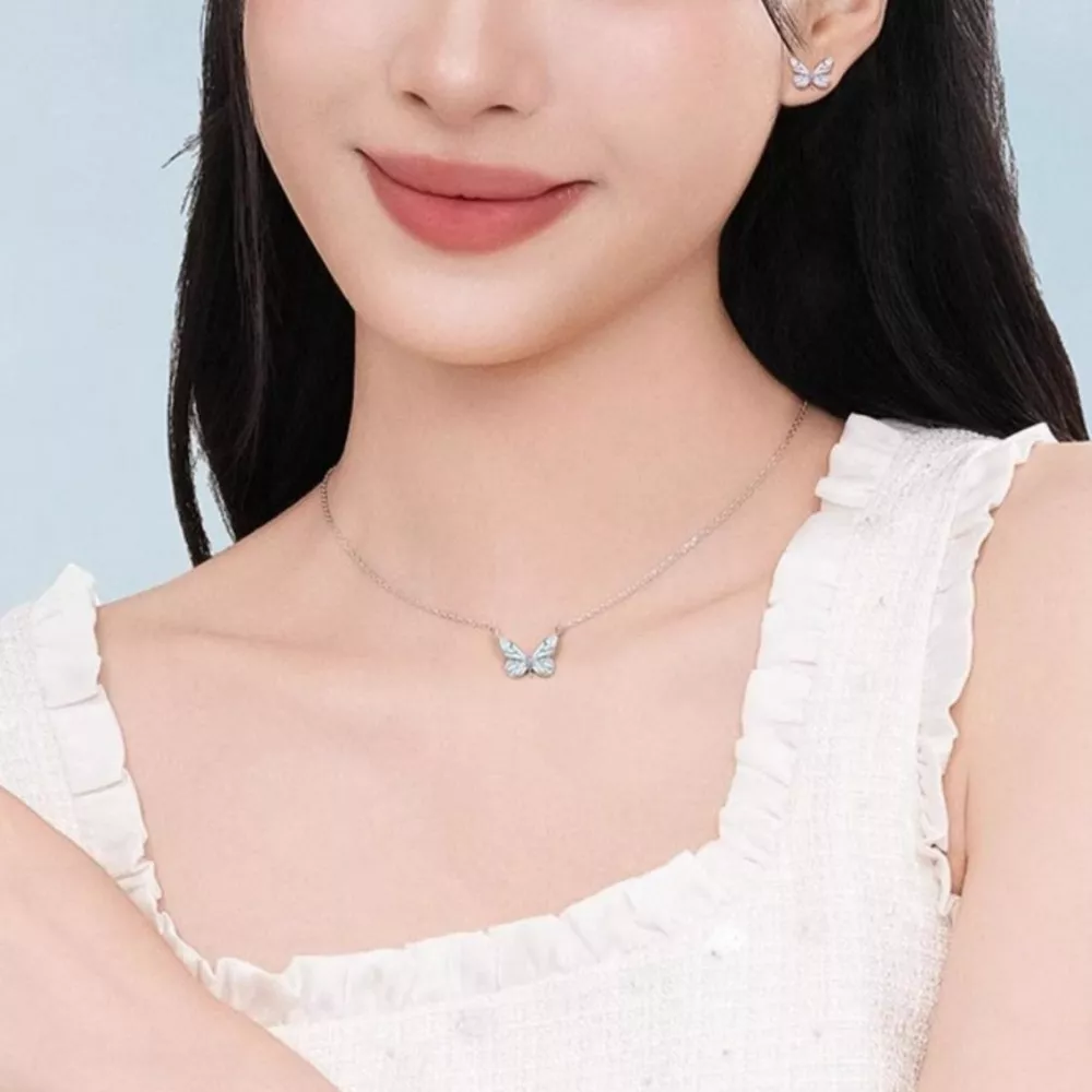 925 Sterling Silver Butterfly Necklace, image 3