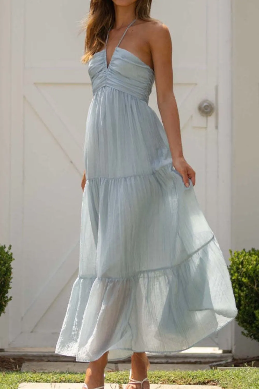Tiered Halter Neck Cami Dress