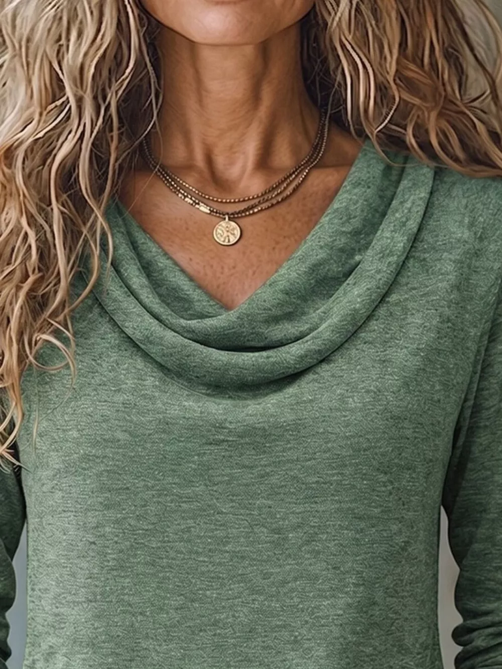 Cowl Neck Long Sleeve T-Shirt, image 6