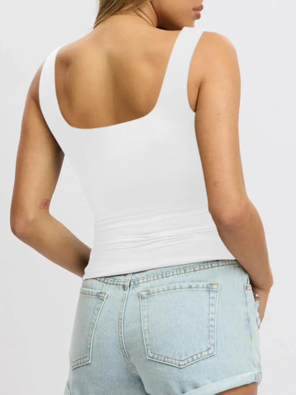 Square Neck Wide Strap Tank, image 2