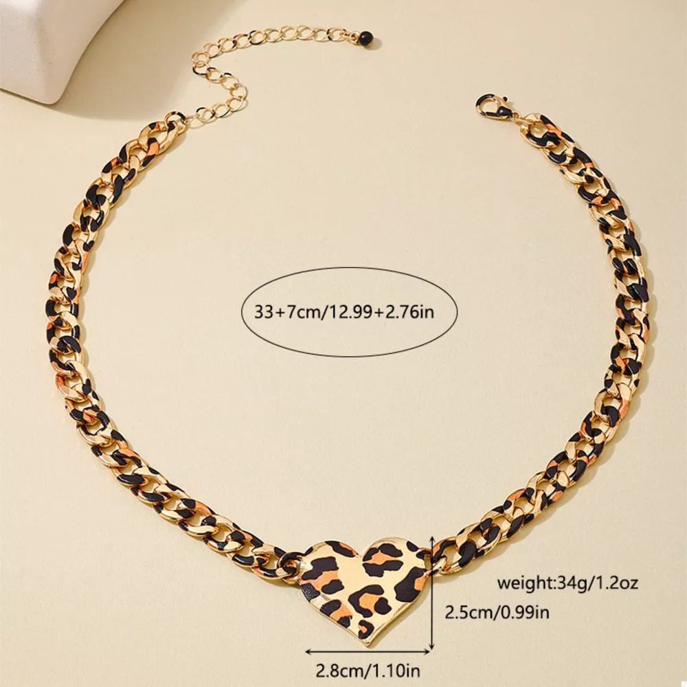Leopard Heart Chain Necklace, image 6