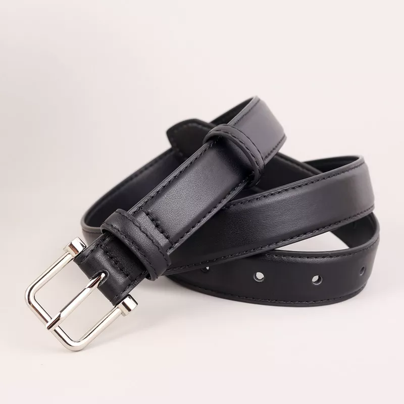 Silver Buckle Leather Belt