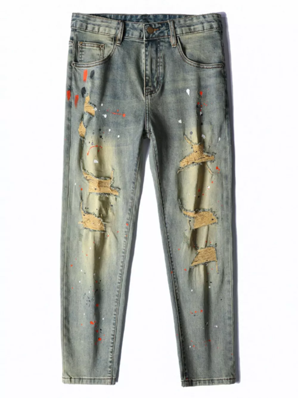 Men's Distressed Slim Fit Jeans, image 6