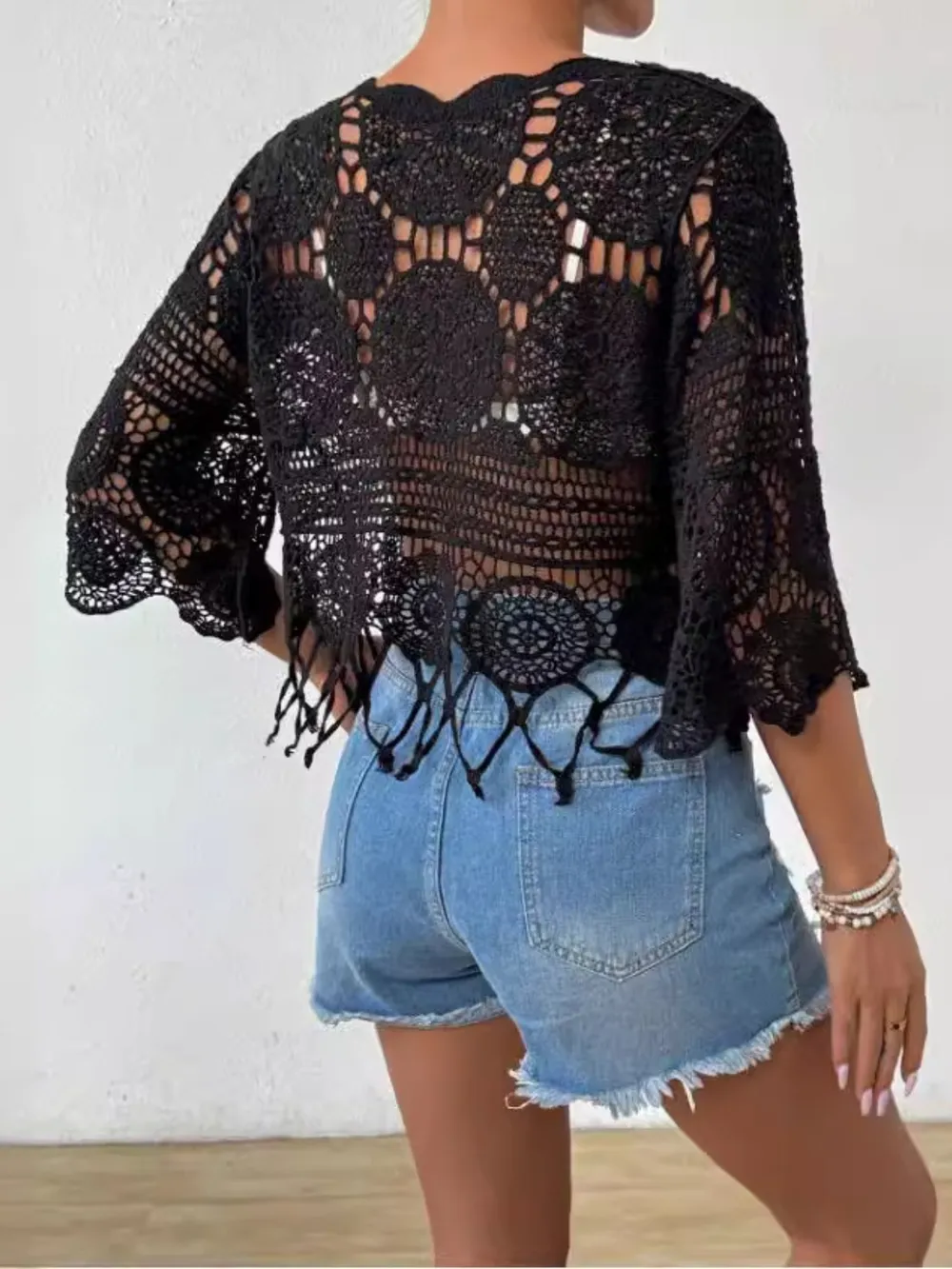 Openwork Round Neck Cover-Up, image 2