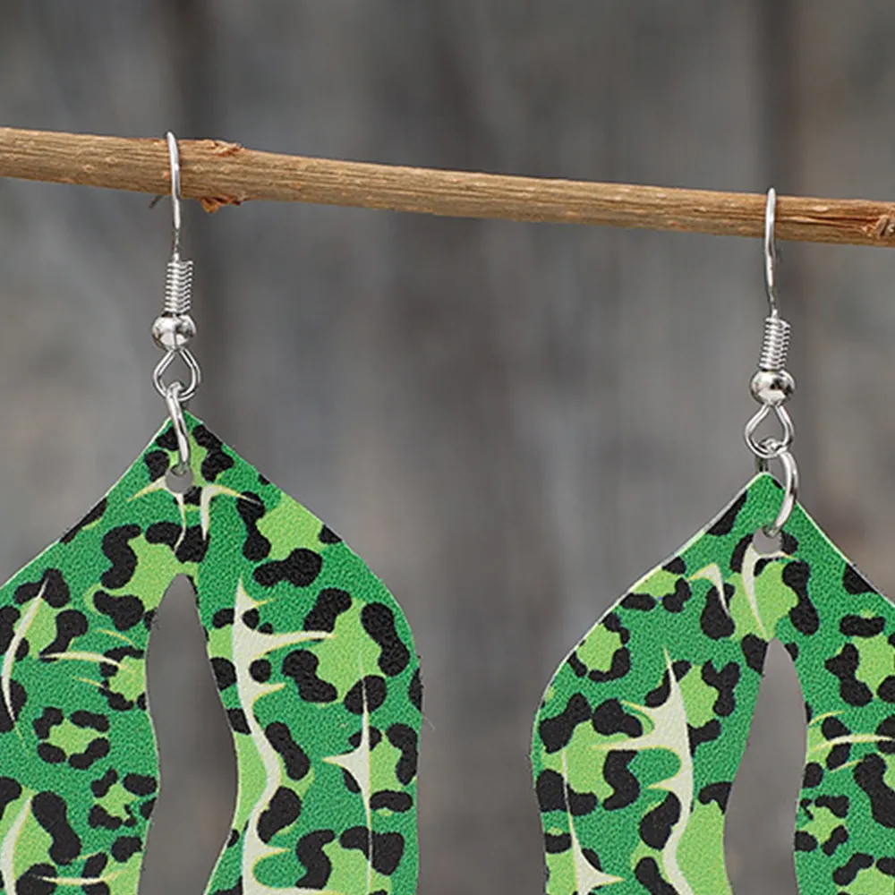 Leopard Lip Shape Leather Earrings, image 3