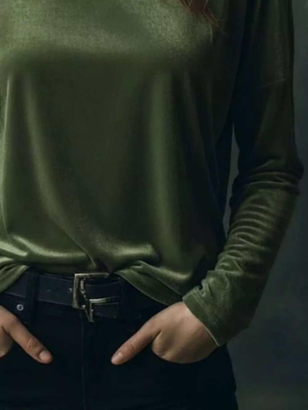 Full Size Velvet Long Sleeve T-Shirt Plus Size, image 3