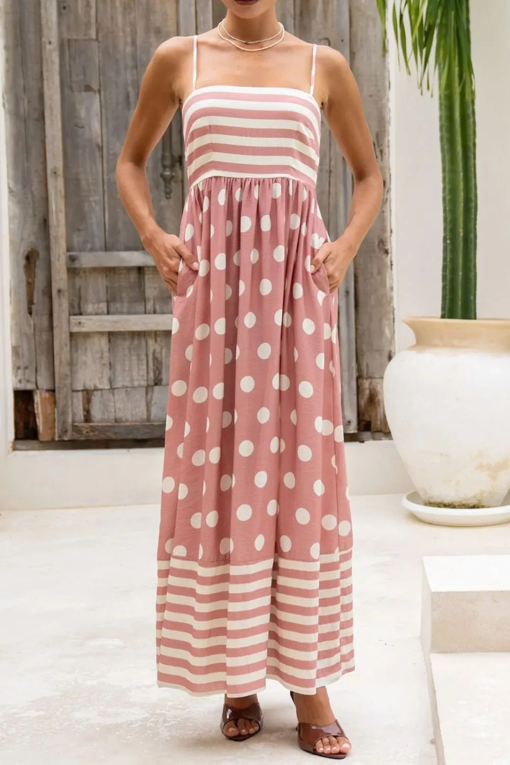 Polka Dot Square Neck Cami Dress, image 3