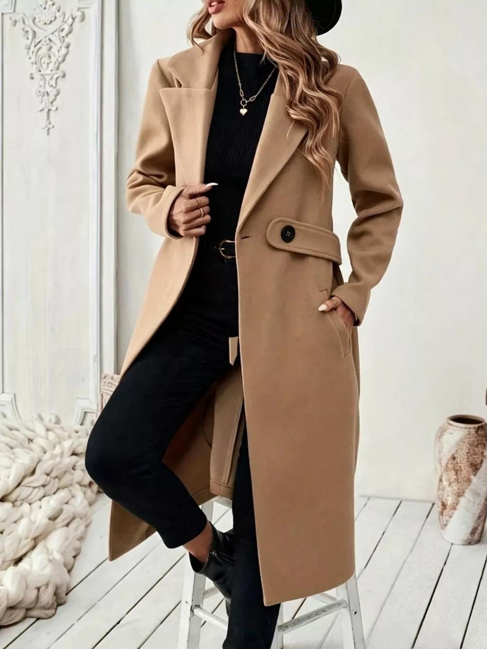 Single-Button Longline Coat, image 2