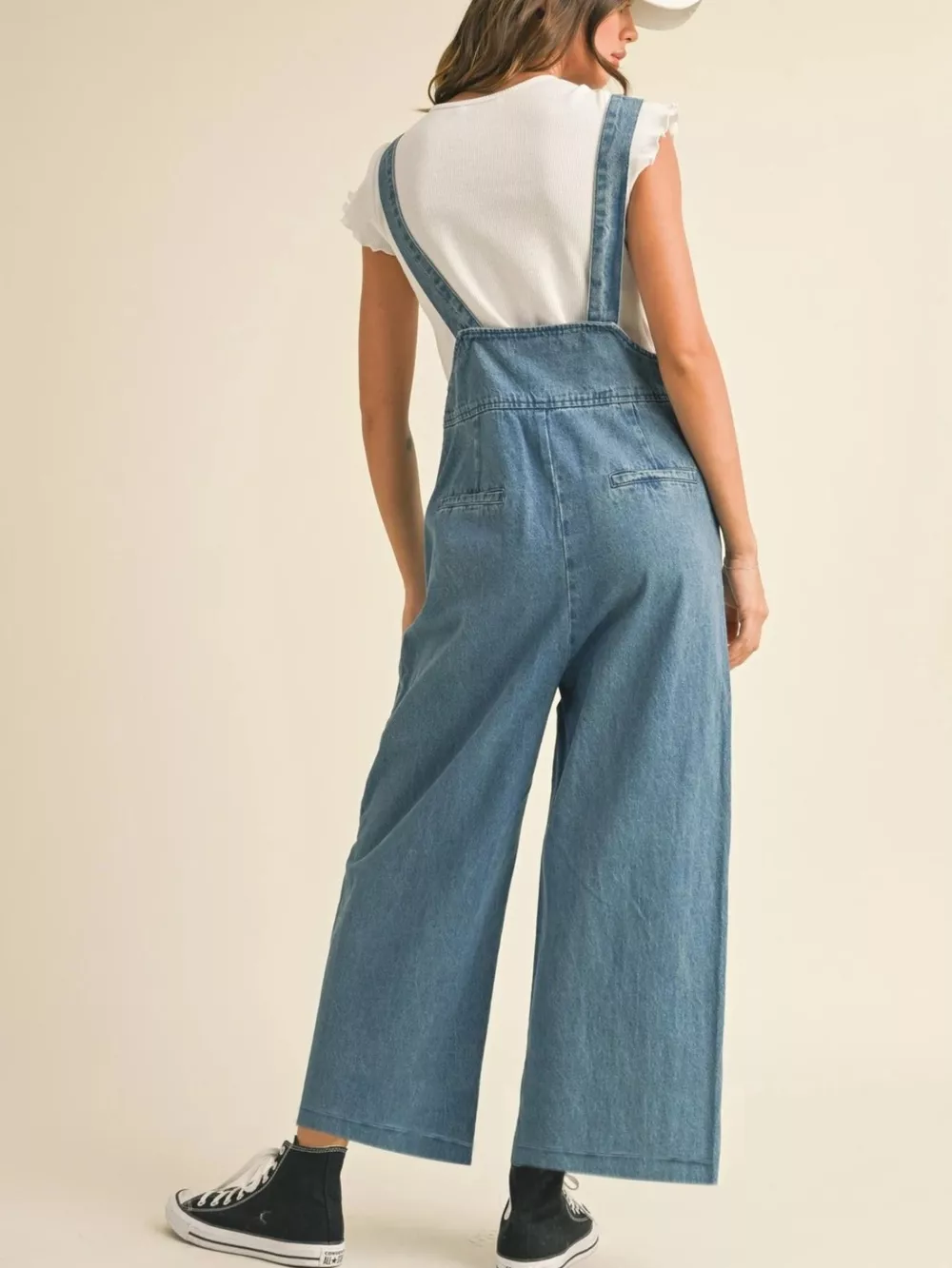 Vintage Wide Leg Denim Overalls, image 3