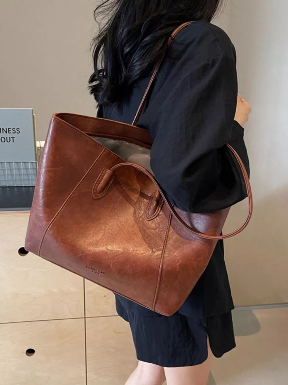 Classic Leather Tote Bag, image 2