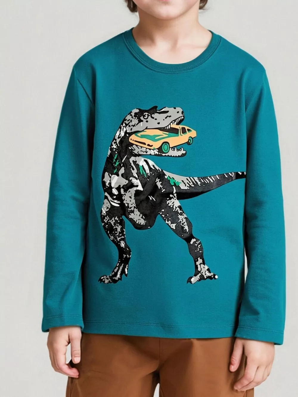 Children's Dinosaur Graphic Long Sleeve T-Shirt