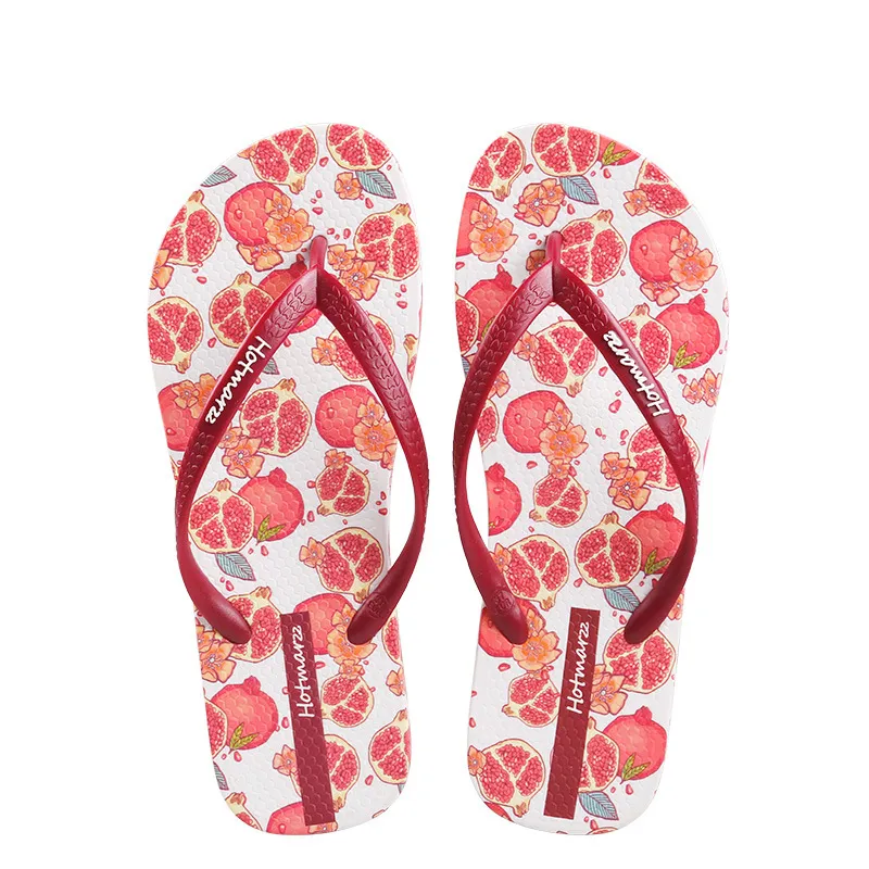 Fruit Print Summer Toe Post Slippers, image 3