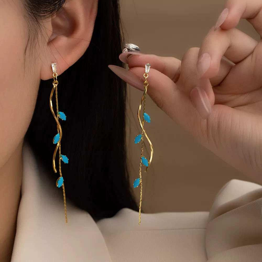 18K Gold-Plated Chain Drop Earrings