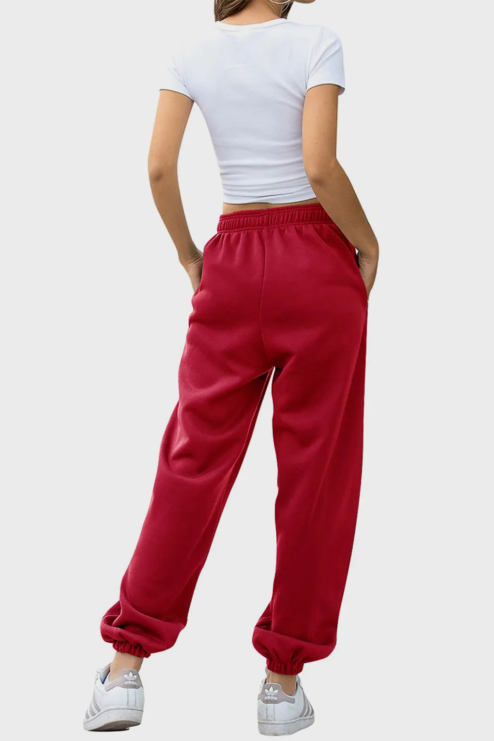 Elastic Waist Joggers with Pockets, image 13
