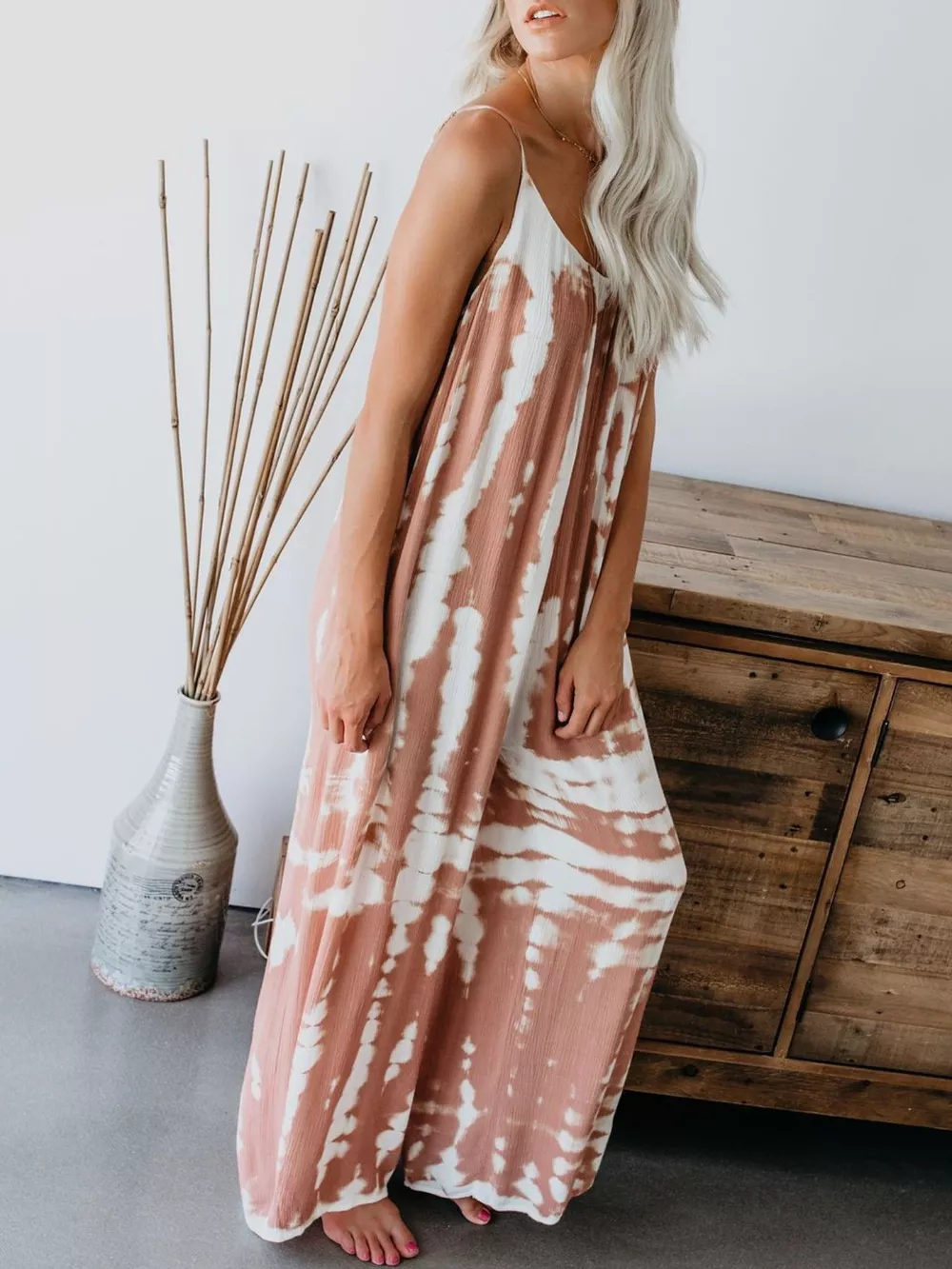 Full Size Tie-Dye Wide Leg Jumpsuit Plus Size, image 5