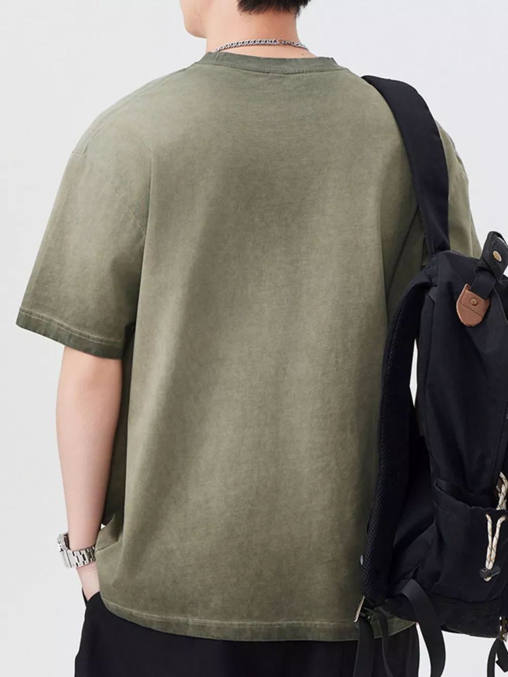 Men's Plus Size Letter Round Neck Short Sleeve T-Shirt, image 6