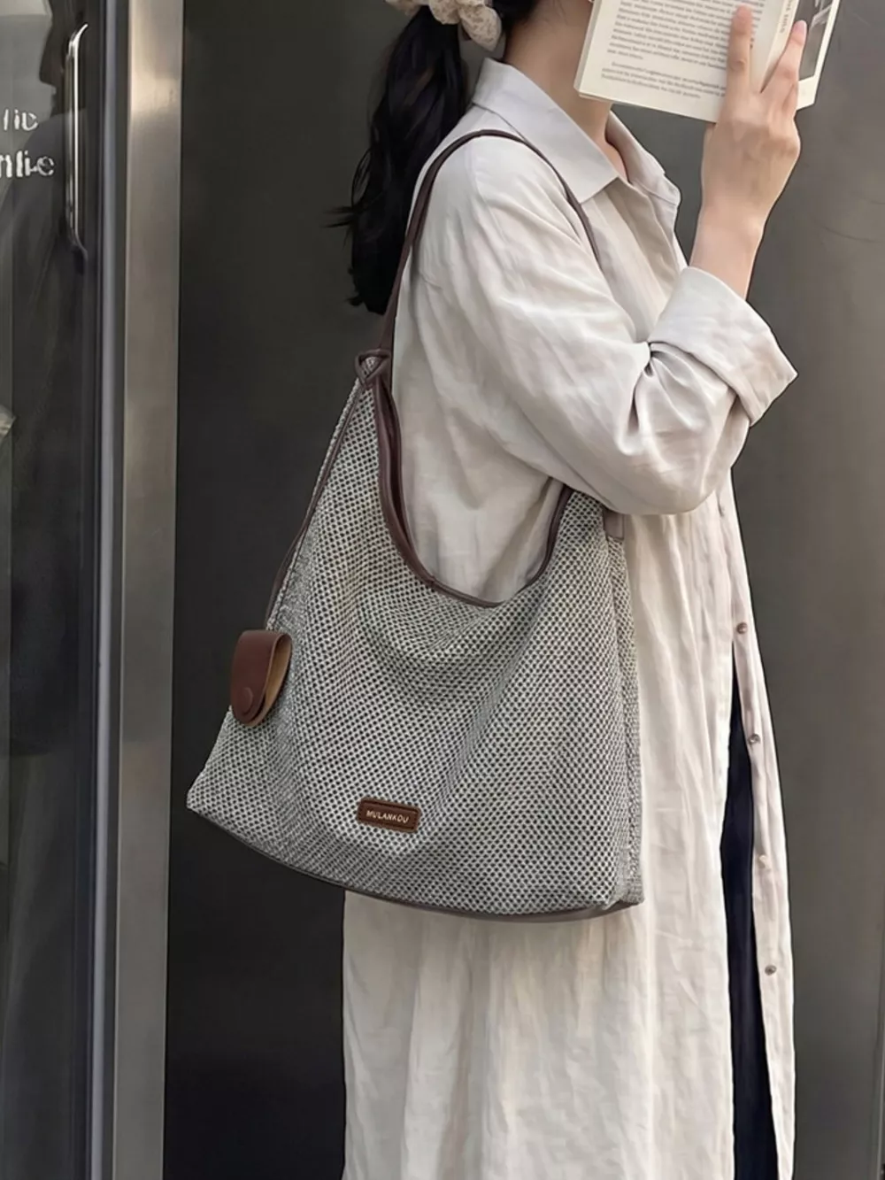 Crochet Knit Shoulder Bag, image 3