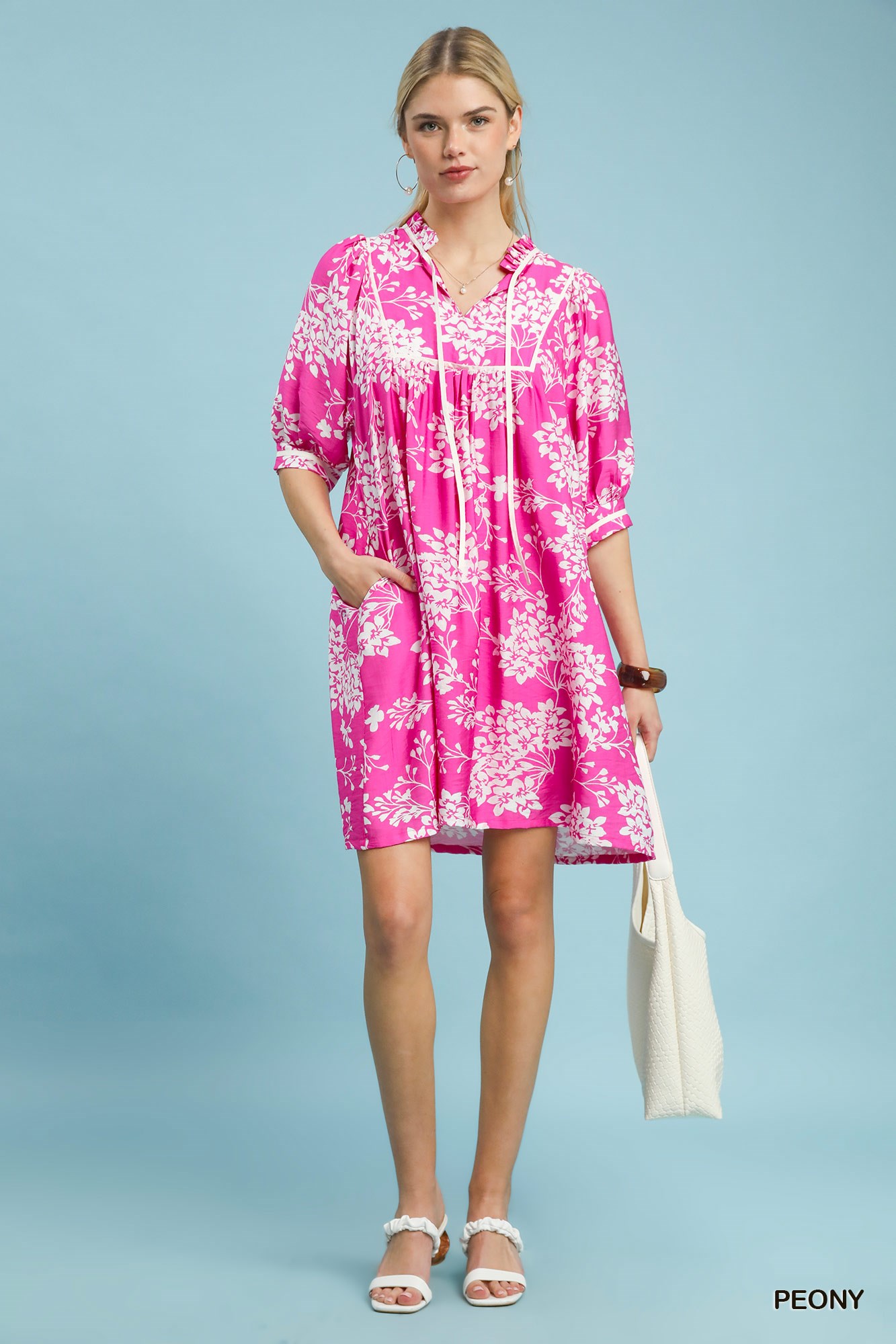 Floral Babydoll Dress with Pockets, image 2