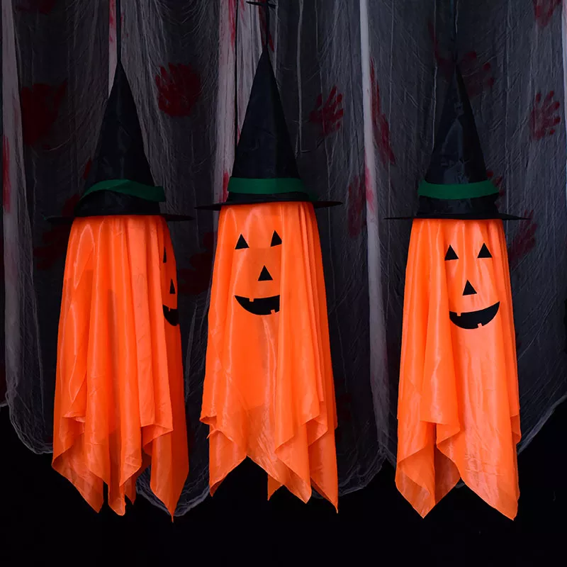Halloween Hanging Pumpkin with Witch Hat Set, image 2
